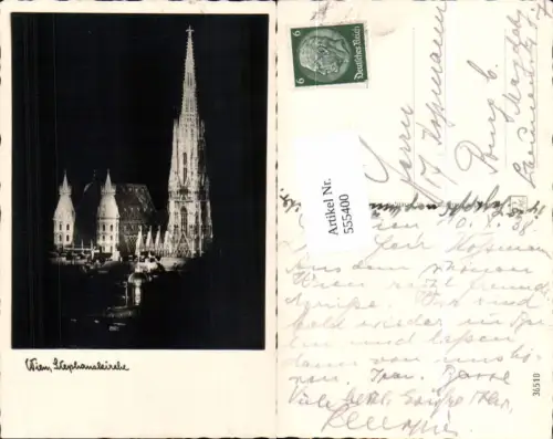 555400,Wien Innere Stadt Stephansdom bei Nacht