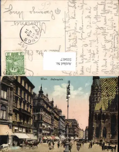 555417,Wien Innere Stadt Stefansplatz Hotels Geschäfte Leute Graben 1911