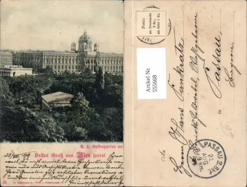 555668,Wien Innere Stadt Hofmuseum Museum Volksgarten 1898 pub Ledermann 25