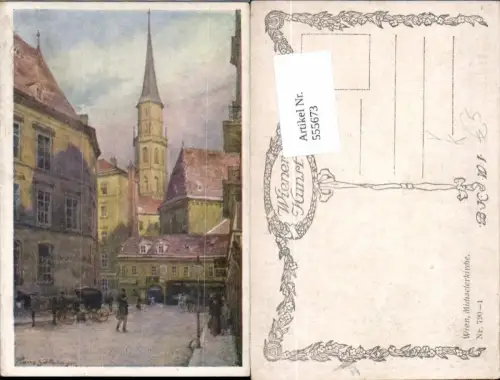 555673,Künstler AK Hans Götzinger Wien Innere Stadt Michaelerkirche pub B.K.W.I. 790-1