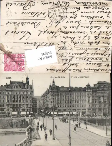 555695,Wien Innere Stadt Marien Brücke Franz Josef Quai Straßenansicht pub B.K.W.I. 985