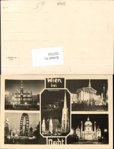 555703,Wien Innere Stadt bei Nacht Prater Riesenrad
