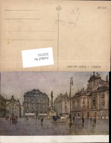 555715,Künstler AK Erwin Pendl Wien Innere Stadt Platz am Hof pub Kilophot O.K. 62