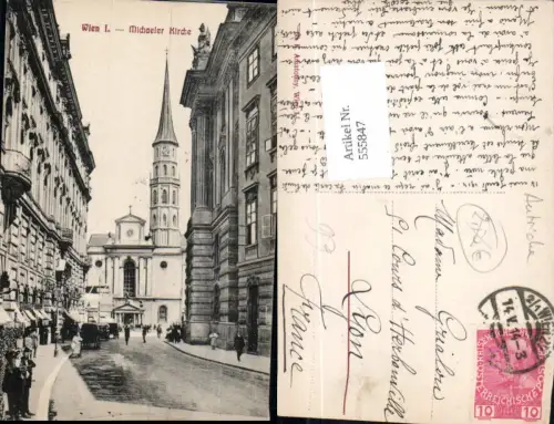 555847,Wien Innere Stadt Michaeler Kirche Straßenansicht