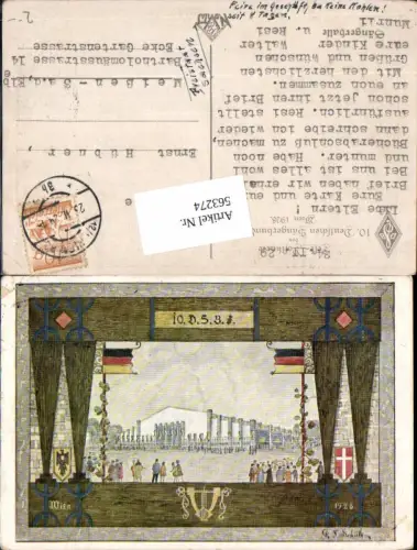 563274,tolle AK Wien G. v. Schülz Deutsches Sängerbundfest