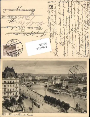 563372,Wien Innere Stadt Kai m. Schwedenbrücke Straßenbahn