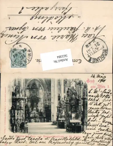 563384,Wien Innere Stadt St. Stefan Kirche Innen 1901 pub Ledermann 85