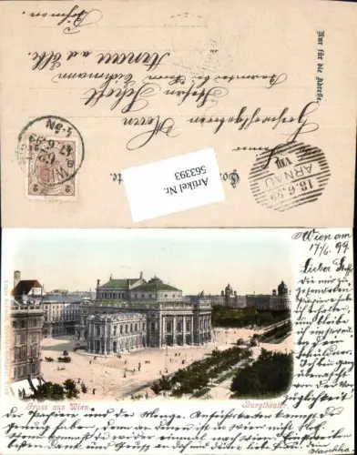 563393,Wien Innere Stadt Burgtheater Theater 1899