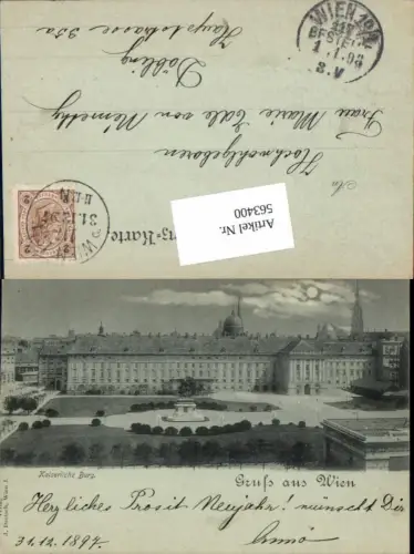 563400,Mond Lithographie Wien Innere Stadt Burg pub Deutsch 1897