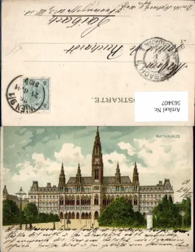 563407,Lithographie Wien Innere Stadt Rathaus