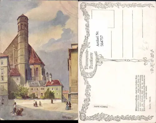 564757,tolle Künstler AK R. Preuss Wien Minoritenkirche pub B.K.W.I. 789-10