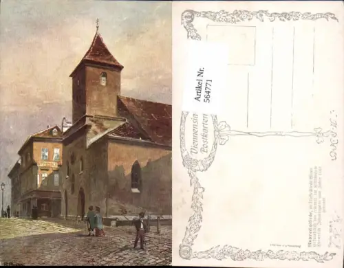 564771,tolle Künstler AK R. Preuss Wien Ruprechtskirche pub B.K.W.I. 858-2