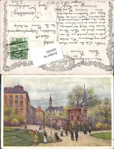 564795,Künstler AK Wien Stadtpark Gartenpartie pub B.K.W.I. 791-8