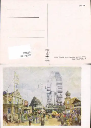 573866,Künstler AK Rudolf Blum Wien Leopoldstadt Prater Riesenrad