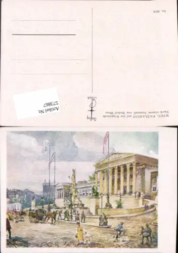 573867,Künstler AK Rudolf Blum Wien Ringstraße Parlament