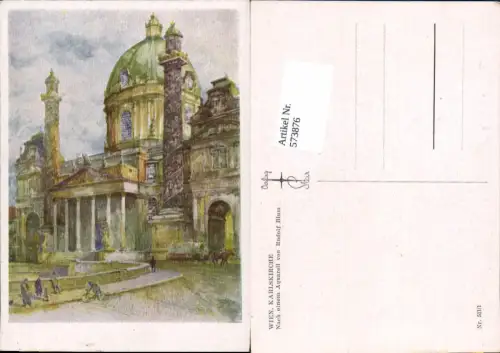 573876,Künstler AK Rudolf Blum Wien Karlskirche Wieden