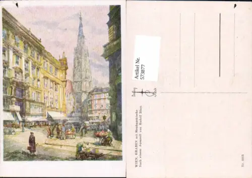573877,Künstler AK Rudolf Blum Wien Graben Stephanskirche
