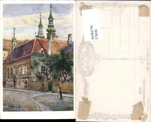 574181,Künstler AK E.F. Hofecker Wien Heiligenkreuzerhof pub B.K.W.I. 793/7