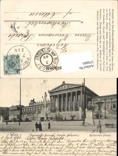 576083,Wien Innere Stadt Reichsraths Palast Parlament pub Ledermann 6502