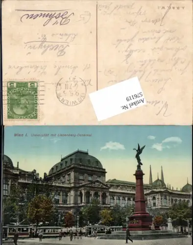 576119,Wien Innere Stadt Universität Liebenberg Denkmal Straßenbahn