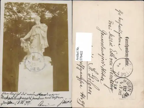 576422,Foto-AK Wien Innere Stadt Hans Markart Denkmal