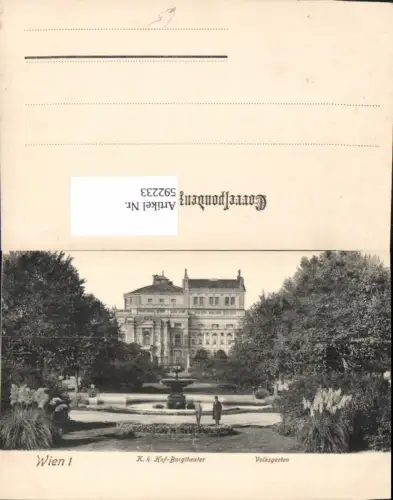 592233,Wien Innere Stadt Burgtheater Theater vom Volksgarten aus Vienna
