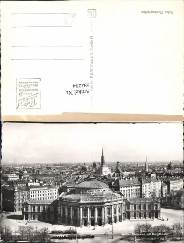 592234,Foto Ak Wien Innere Stadt Burgtheater Theater Panorama Vienna