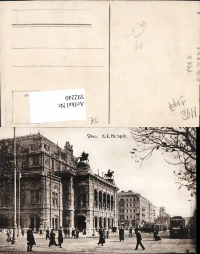 592240,Wien Innere Stadt Staatsoper Oper Hofoper Straßenbahn Vienna