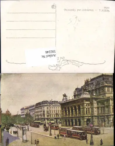 592246,Künstler Ak Wien Innere Stadt Staatsoper Oper Vienna Opernring Straßenbahn pub Kilophot 24248