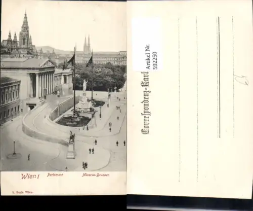 592250,Wien Innere Stadt Parlament Minerva-Brunnen Vienna