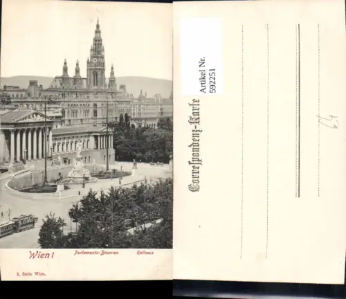 592251,Wien Innere Stadt Parlaments-Brunnen Rathaus Vienna