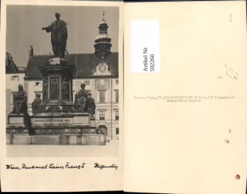 592260,Wien Innere Stadt Denkmal Kaiser Franz 1 Burgplatz Vienna pub Reiffenstein