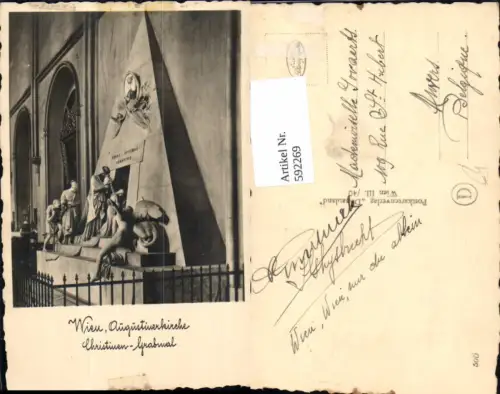 592269,Foto Ak Wien Innere Stadt Augustinerkirche Christinen-Grabmal Kirche Vienna