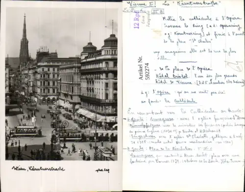 592274,Foto Ak Wien Innere Stadt Kärntnerstraße Straßenbahn Vienna