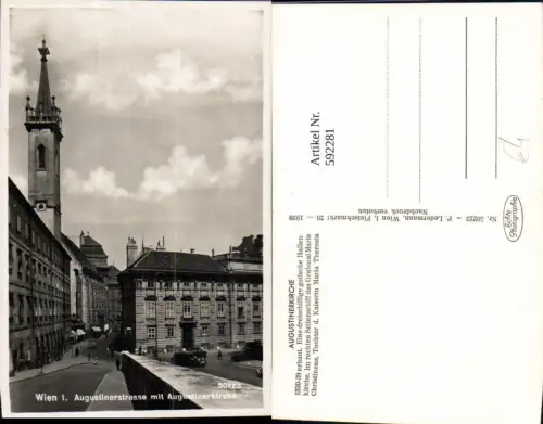 592281,Foto Ak Wien Innere Stadt Augustinerstrasse m. Augustinerkirche Vienna