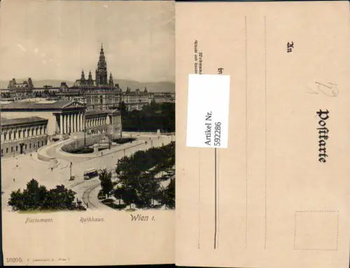 592286,Wien Innere Stadt Rathaus Parlament Vienna pub C. Ledermann 5020h