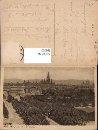 592303,Wien Innere Stadt Ring d. 12. November Rathaus Vienna