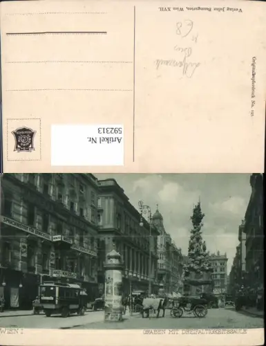 592313,Wien Innere Stadt Graben m. Dreifaltigkeitssäule Kutsche Bus Litfaßsäule Vienna