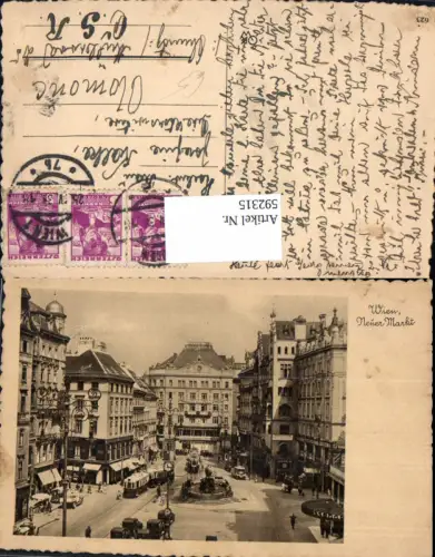 592315,Foto Ak Wien Innere Stadt Neuer Markt Straßenbahn Vienna