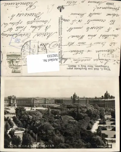 592333,Foto Ak Wien Innere Stadt Blick v. Burgtheater geg. Volksgarten Vienna