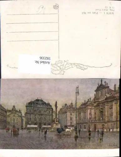592336,Künstler Ak Pendl Wien Innere Stadt Platz a. Hof Kutsche Vienna pub Kilophot 62