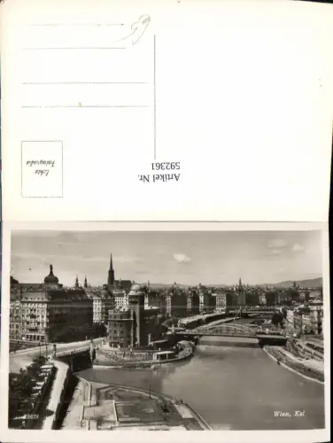 592361,Foto Ak Wien Innere Stadt Kai Urania Brücke Vienna