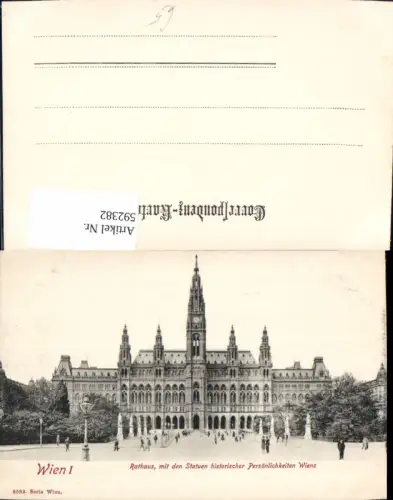 592382,Wien Innere Stadt Rathaus Statuen Persönlichkeiten Vienna