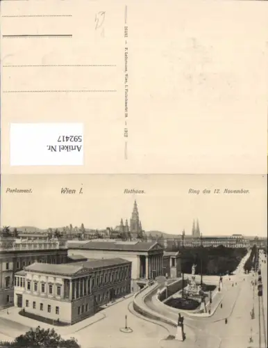 592417,Wien Innere Stadt Parlament Ring d. 12. November Rathaus Vienna pub P. Ledermann 16481