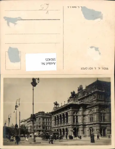 592425,Wien Innere Stadt Staatsoper Oper Hofoper Straßenbahn Kutsche Vienna pub K. L. ½