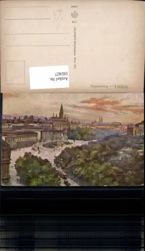 592427,Künstler Ak Wien Innere Stadt Franzensring Parlament Rathaus Vienna pub Kilophot 23047