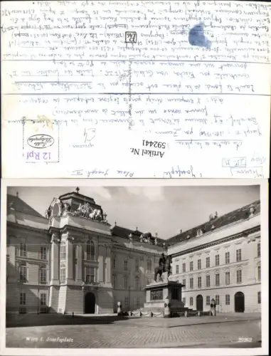 592441,Foto Ak Wien Innere Stadt Josefplatz Denkmal Vienna