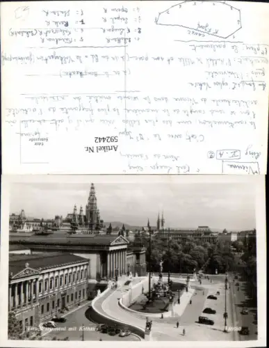 592442,Foto Ak Wien Innere Stadt Parlament m. Rathaus Vienna