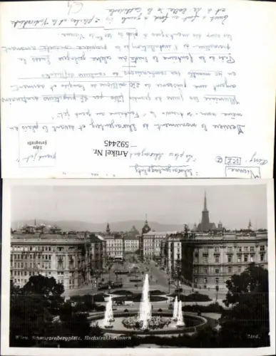 592445,Foto Ak Wien Innere Stadt Schwarzenbergplatz Hochstrahlbrunnen Brunnen Vienna