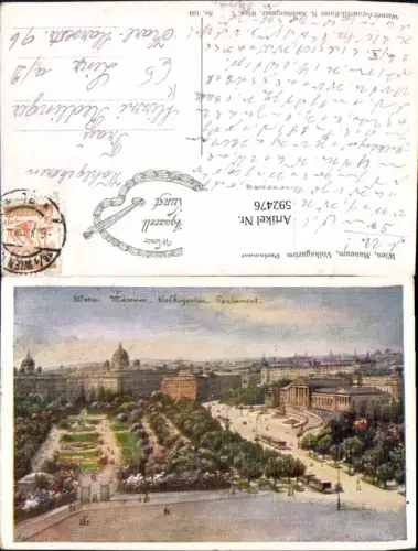 592476,Künstler Ak H. Nachbargauer Wien Innere Stadt Museum Volksgarten Parlament Vienna